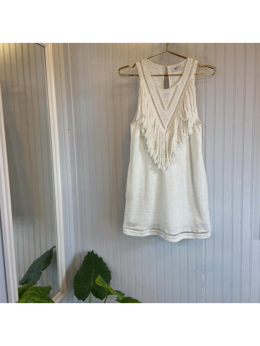 Suboo white fringe tassel festival dress